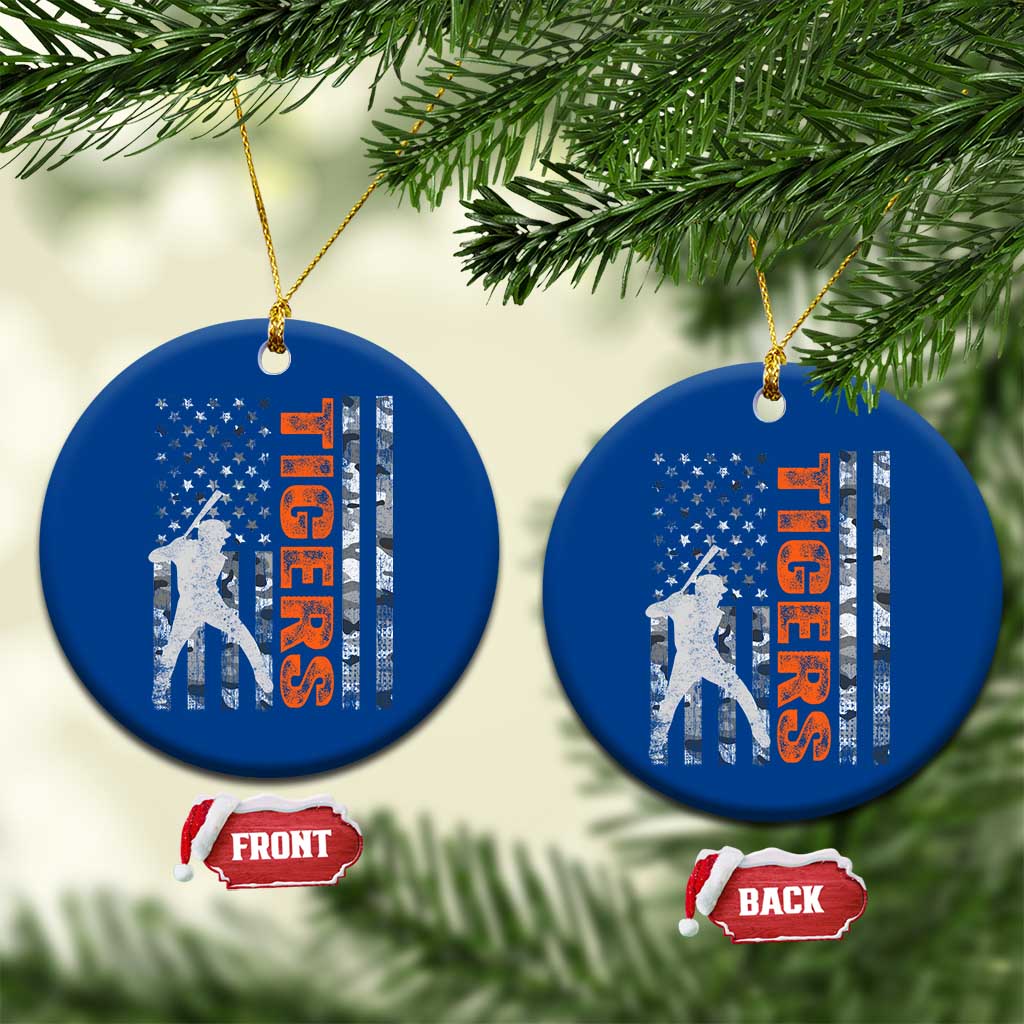 Baseball Player Tiger Ceramic Ornament Team Spirit American Flag USA Camo Patriotic Graphic TS10 1pc Blue Print Your Wear