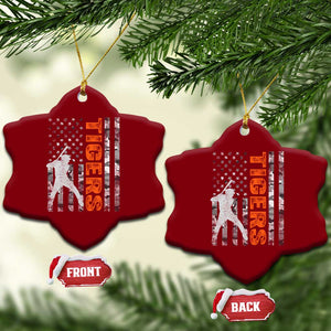 Baseball Player Tiger Ceramic Ornament Team Spirit American Flag USA Camo Patriotic Graphic TS10 Print Your Wear