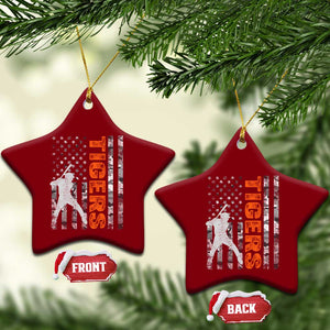 Baseball Player Tiger Ceramic Ornament Team Spirit American Flag USA Camo Patriotic Graphic TS10 Print Your Wear