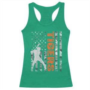Baseball Player Tiger Racerback Tank Top Team Spirit American Flag USA Camo Patriotic Graphic TS10 Irish Green Print Your Wear