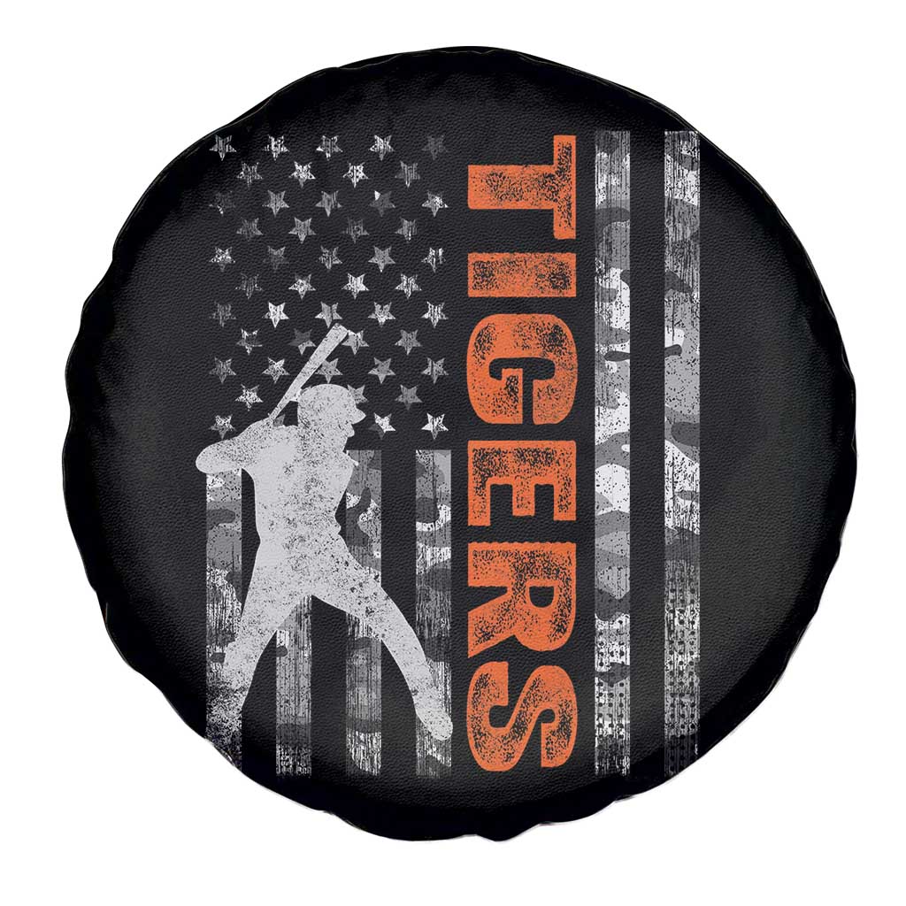 Baseball Player Tiger Spare Tire Cover Team Spirit American Flag USA Camo Patriotic Graphic TS10 Print Your Wear