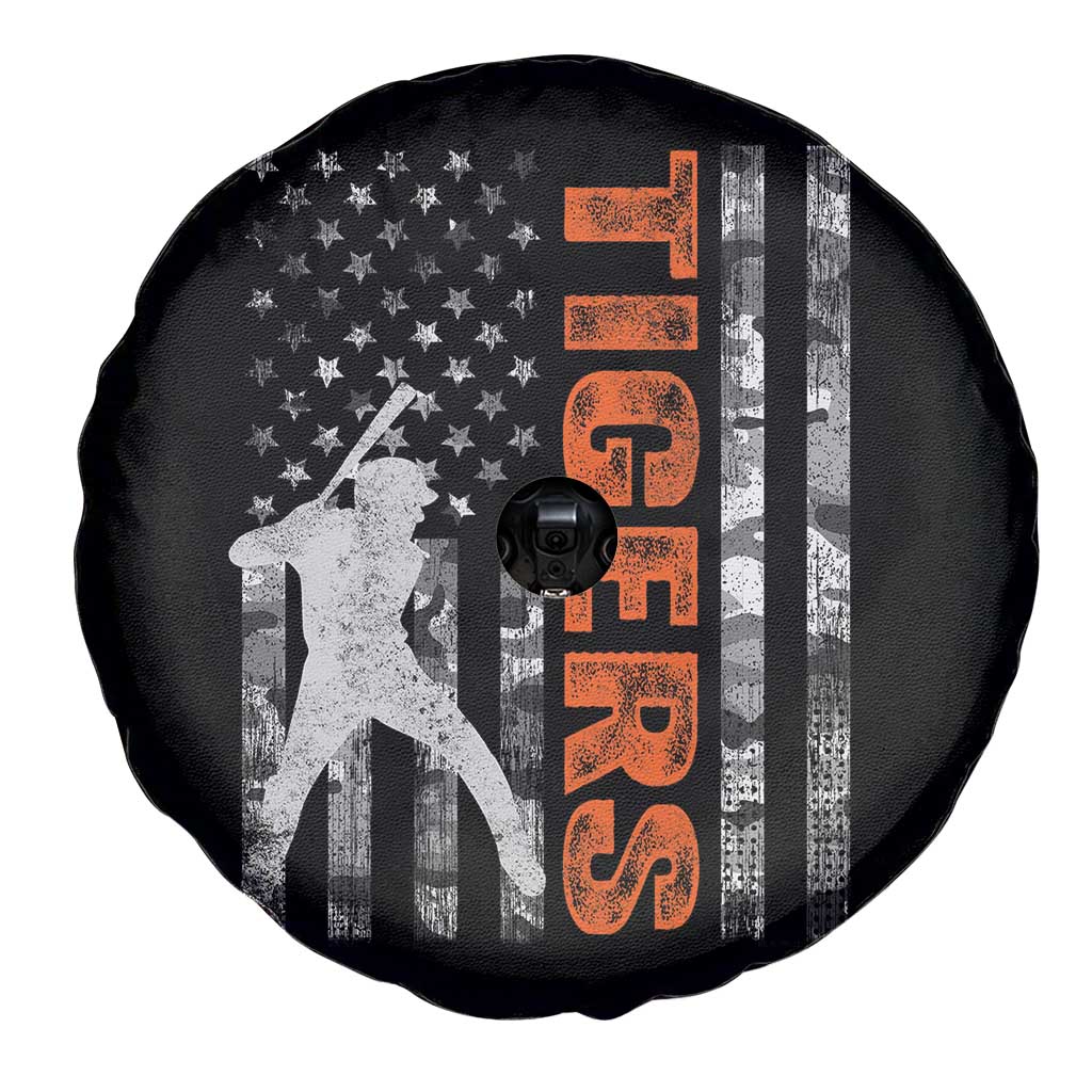 Baseball Player Tiger Spare Tire Cover Team Spirit American Flag USA Camo Patriotic Graphic TS10 Print Your Wear