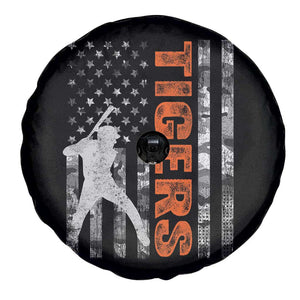 Baseball Player Tiger Spare Tire Cover Team Spirit American Flag USA Camo Patriotic Graphic TS10 Print Your Wear