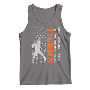 Baseball Player Tiger Tank Top Team Spirit American Flag USA Camo Patriotic Graphic TS10 Deep Heather Print Your Wear