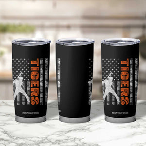 Baseball Player Tiger Tumbler Cup Team Spirit American Flag USA Camo Patriotic Graphic TS10 Print Your Wear