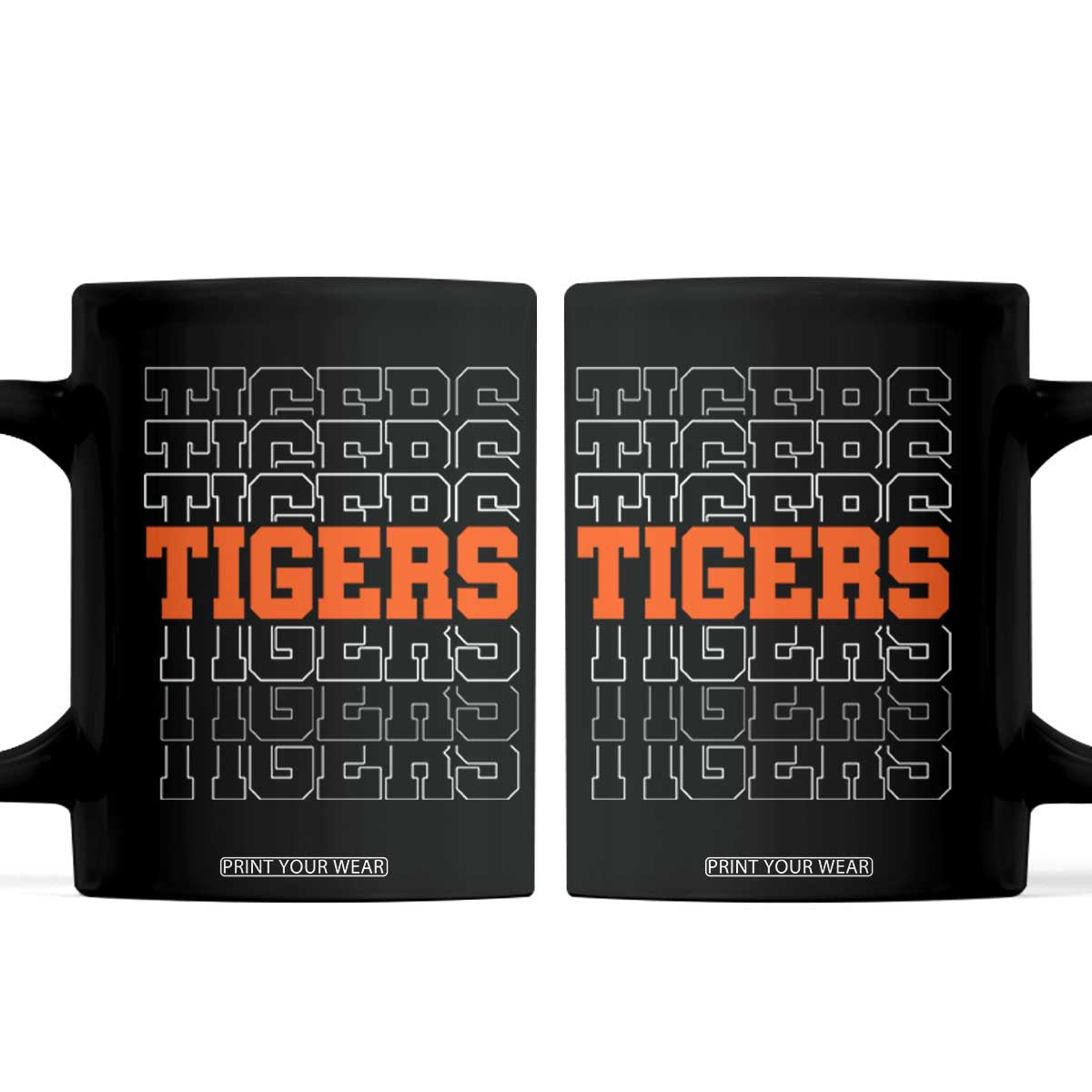 Vintage Tiger Coffee Mug Last Name Vintage Sports Jersey Style TS10 Black Print Your Wear