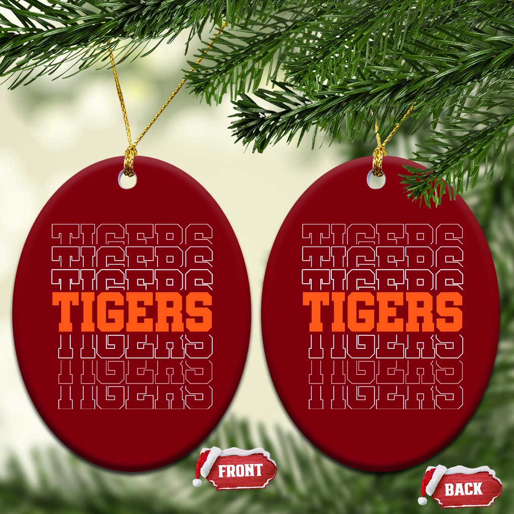 Vintage Tiger Ceramic Ornament Last Name Vintage Sports Jersey Style TS10 Print Your Wear
