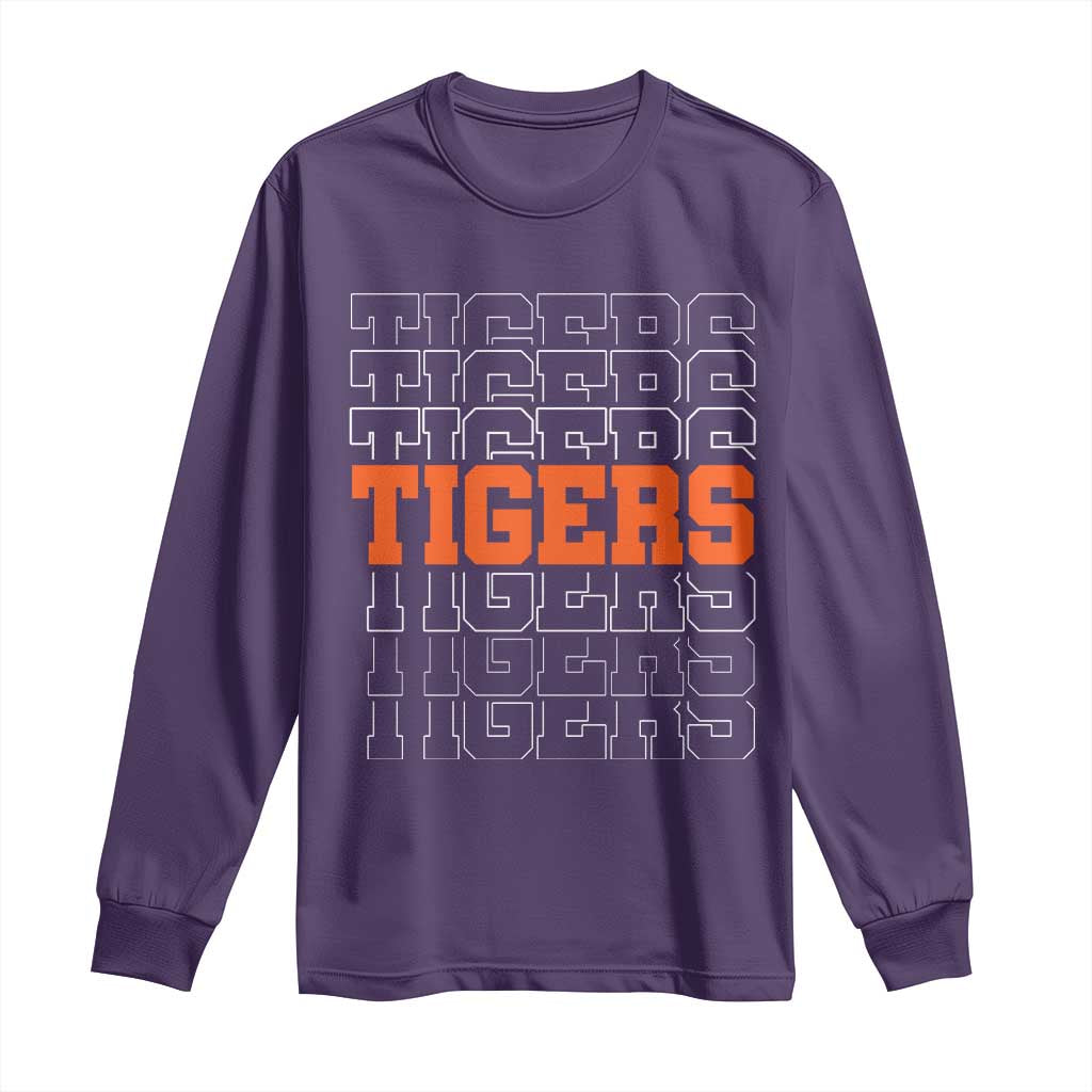 Vintage Tiger Long Sleeve Shirt Last Name Vintage Sports Jersey Style TS10 Purple Print Your Wear