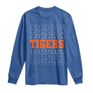 Vintage Tiger Long Sleeve Shirt Last Name Vintage Sports Jersey Style TS10 Royal Blue Print Your Wear