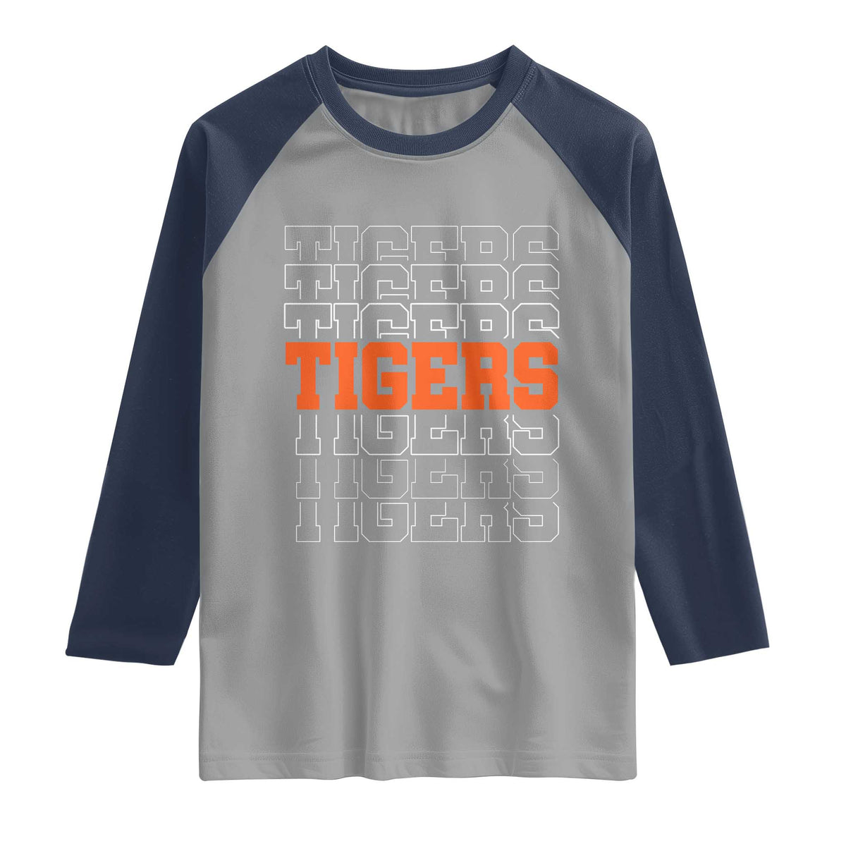 Vintage Tiger Raglan Shirt Last Name Vintage Sports Jersey Style TS10 Sport Gray Navy Print Your Wear