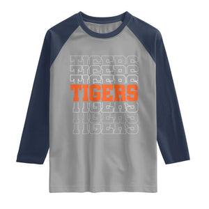 Vintage Tiger Raglan Shirt Last Name Vintage Sports Jersey Style TS10 Sport Gray Navy Print Your Wear