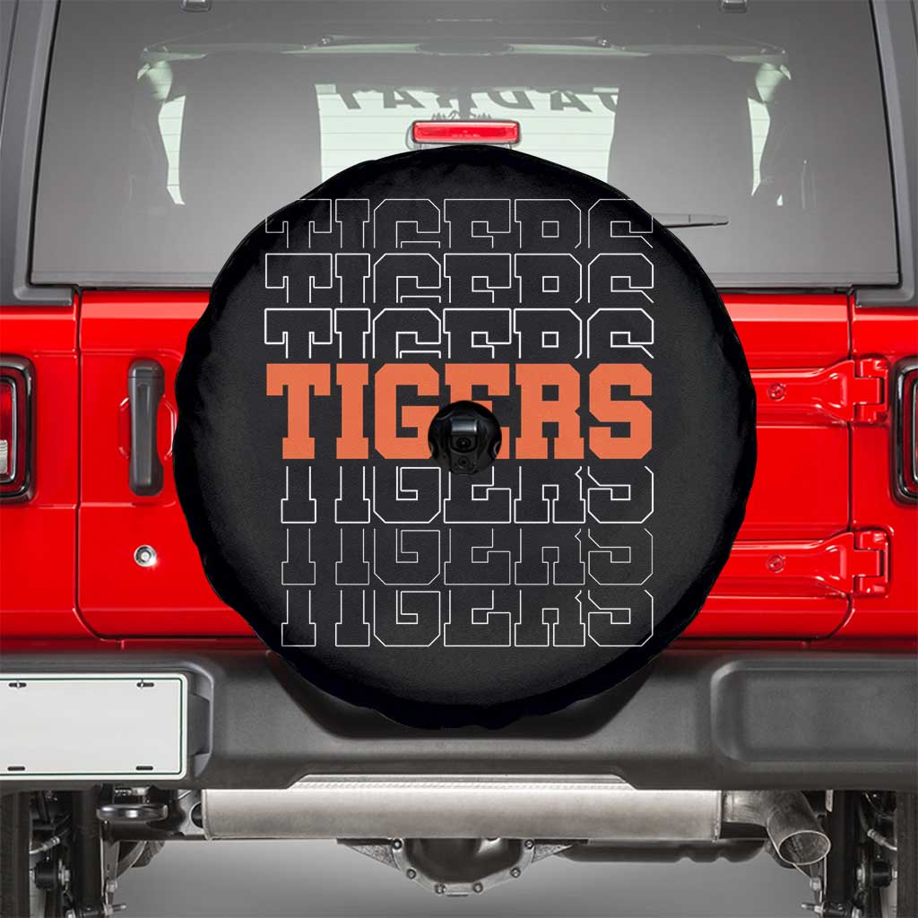 Vintage Tiger Spare Tire Cover Last Name Vintage Sports Jersey Style TS10 Black Print Your Wear