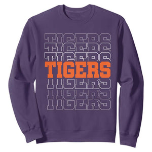 Vintage Tiger Sweatshirt Last Name Vintage Sports Jersey Style TS10 Purple Print Your Wear