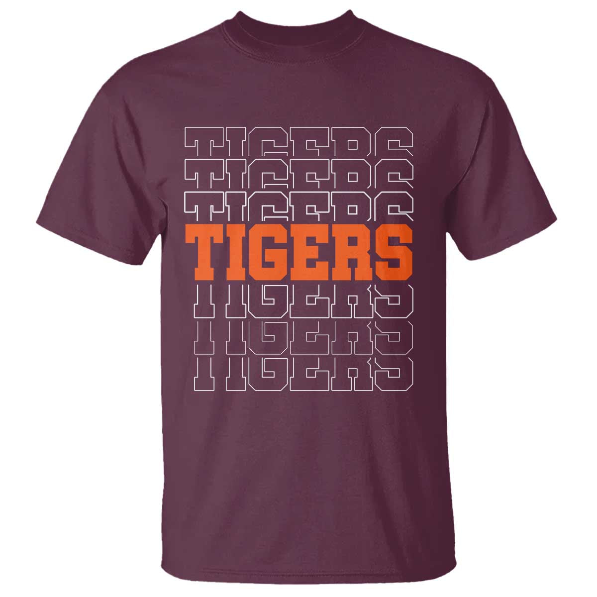 Vintage Tiger T Shirt Last Name Vintage Sports Jersey Style TS10 Maroon Print Your Wear