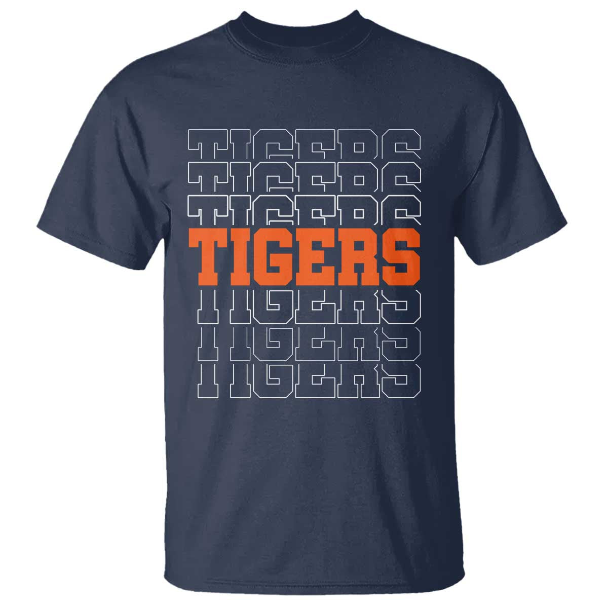 Vintage Tiger T Shirt Last Name Vintage Sports Jersey Style TS10 Navy Print Your Wear