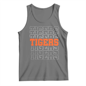 Vintage Tiger Tank Top Last Name Vintage Sports Jersey Style TS10 Black Heather Print Your Wear