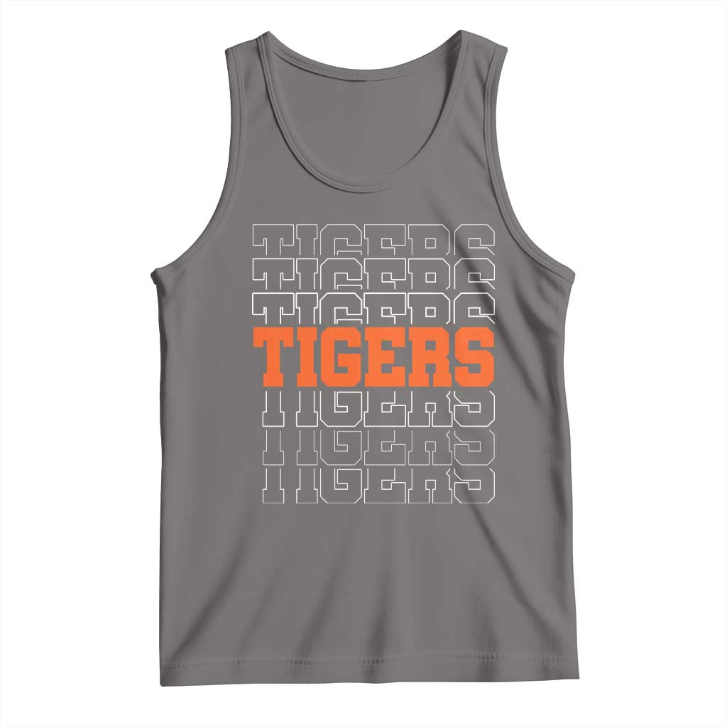 Vintage Tiger Tank Top Last Name Vintage Sports Jersey Style TS10 Deep Heather Print Your Wear