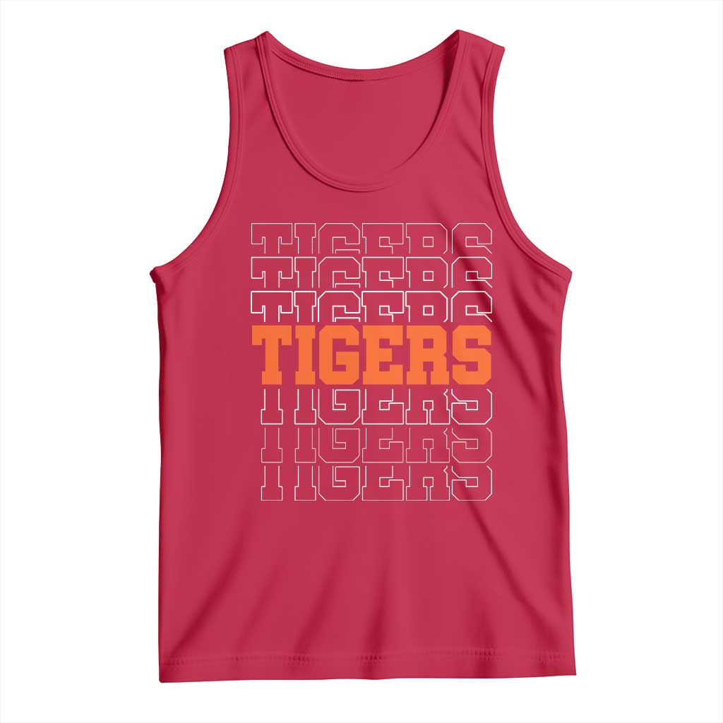 Vintage Tiger Tank Top Last Name Vintage Sports Jersey Style TS10 Red Print Your Wear