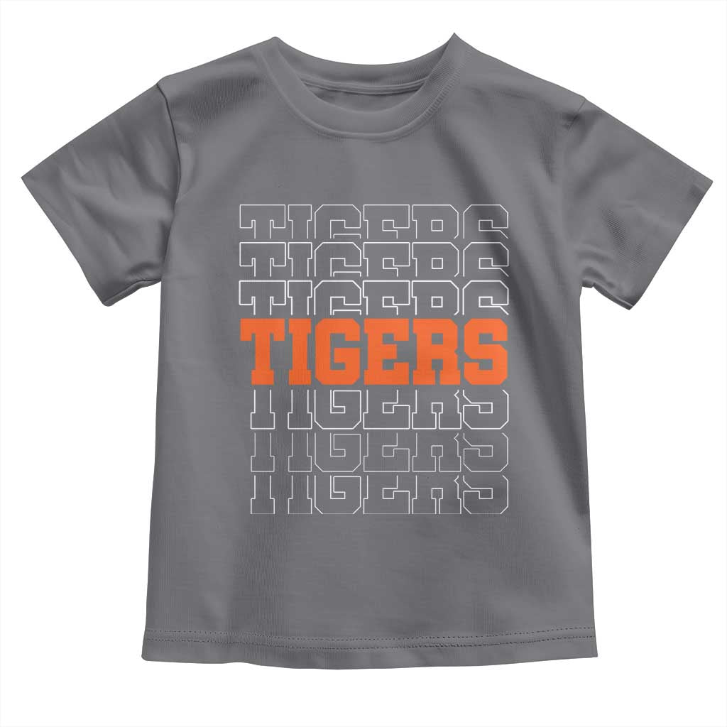Vintage Tiger Toddler T Shirt Last Name Vintage Sports Jersey Style TS10 Charcoal Print Your Wear
