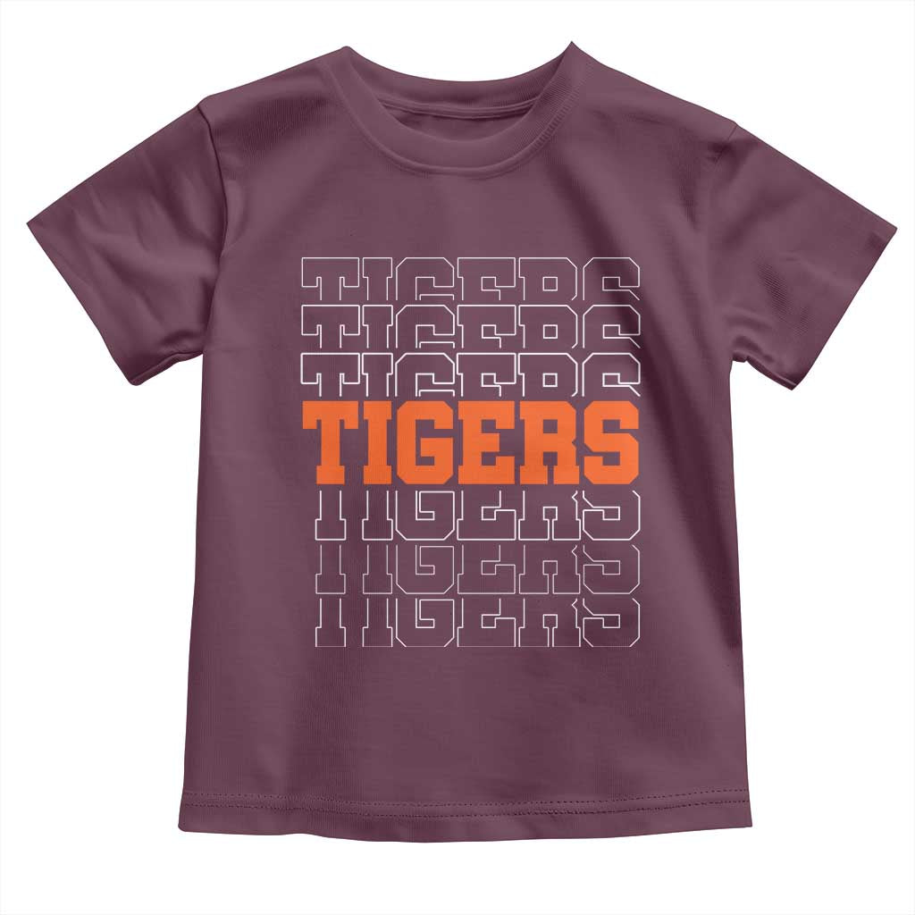 Vintage Tiger Toddler T Shirt Last Name Vintage Sports Jersey Style TS10 Maroon Print Your Wear