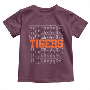 Vintage Tiger Toddler T Shirt Last Name Vintage Sports Jersey Style TS10 Maroon Print Your Wear