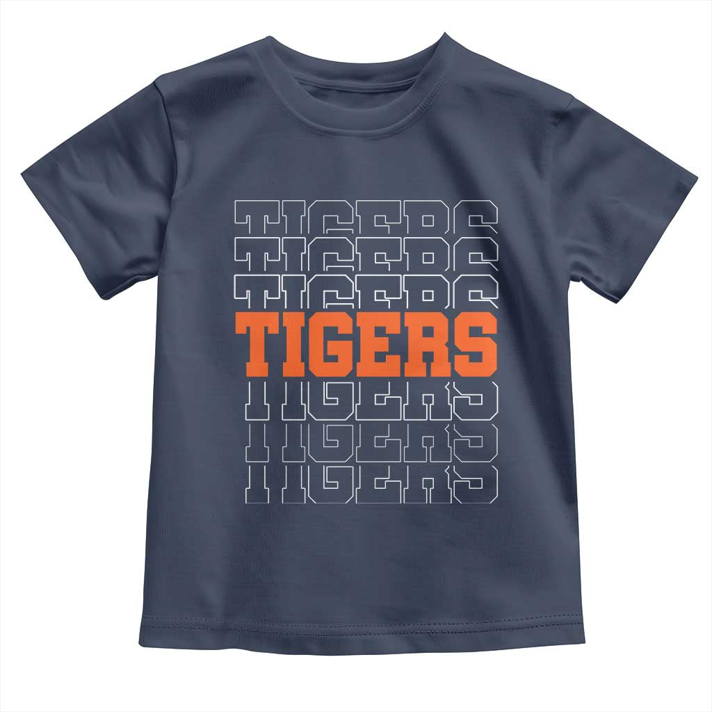 Vintage Tiger Toddler T Shirt Last Name Vintage Sports Jersey Style TS10 Navy Print Your Wear