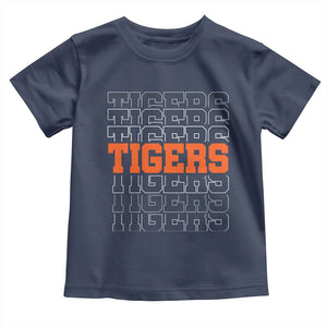 Vintage Tiger Toddler T Shirt Last Name Vintage Sports Jersey Style TS10 Navy Print Your Wear