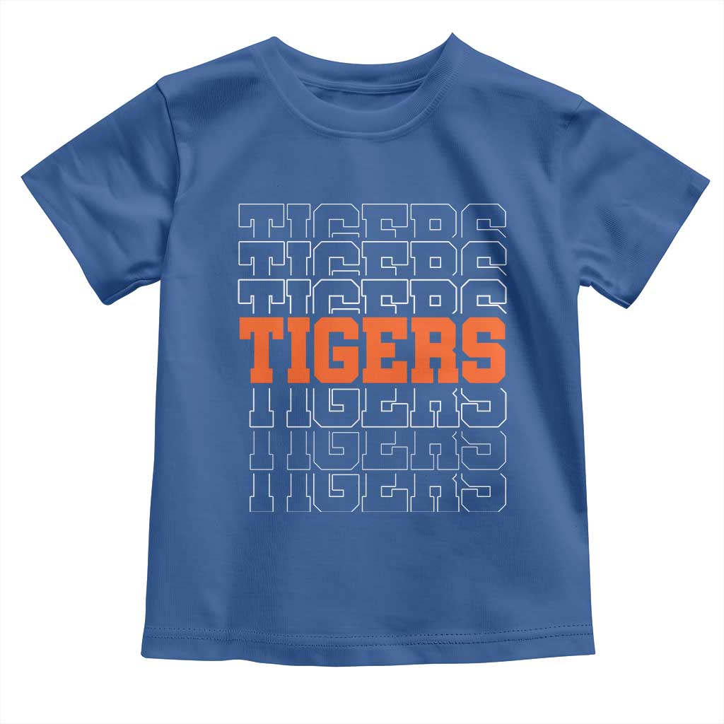 Vintage Tiger Toddler T Shirt Last Name Vintage Sports Jersey Style TS10 Royal Blue Print Your Wear