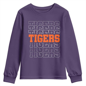 Vintage Tiger Youth Sweatshirt Last Name Vintage Sports Jersey Style TS10 Purple Print Your Wear