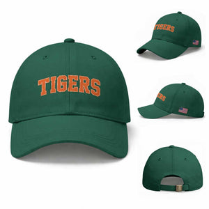 Vintage Tiger Baseball Cap Varsity Name Vintage Sports Jersey Style TS10 Baseball Cap Universal Fit Irish Green Print Your Wear
