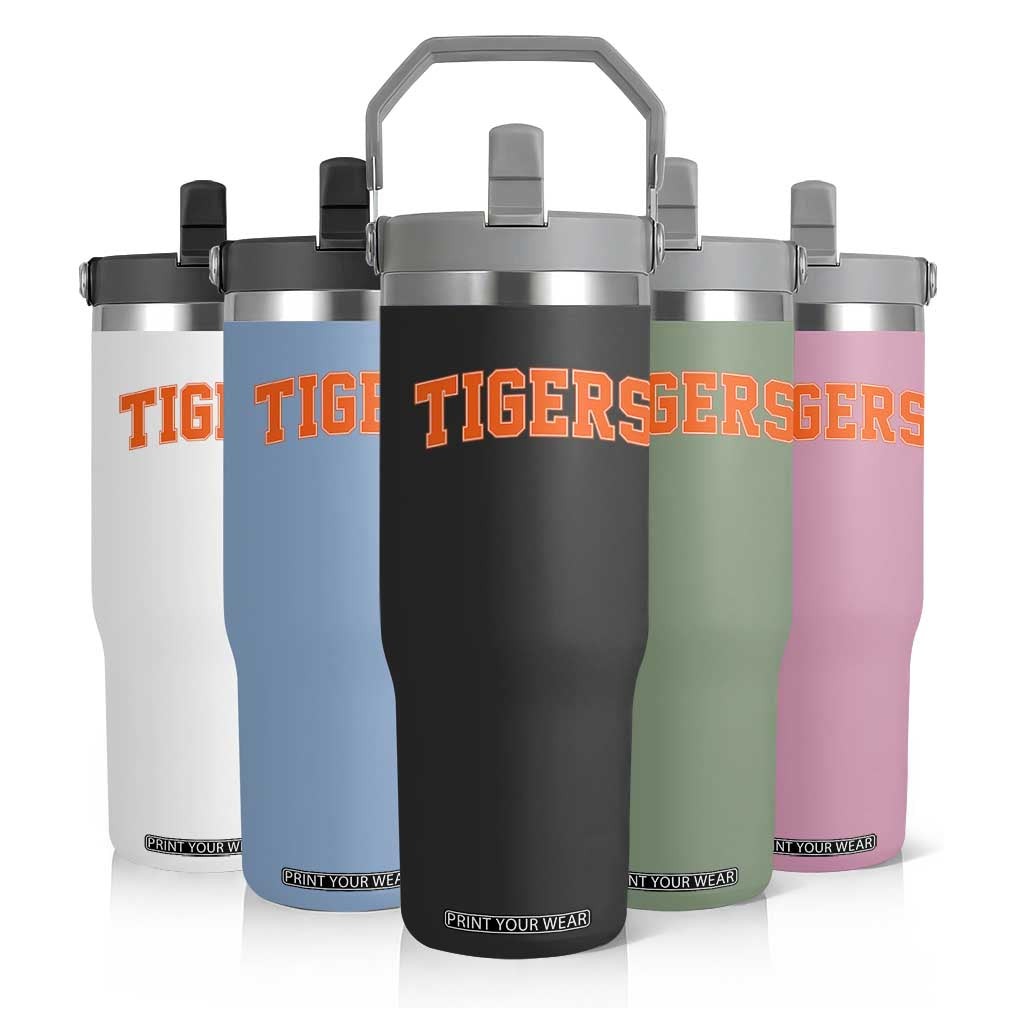 Vintage Tiger Flip Straw Tumbler Varsity Name Vintage Sports Jersey Style TS10 Print Your Wear