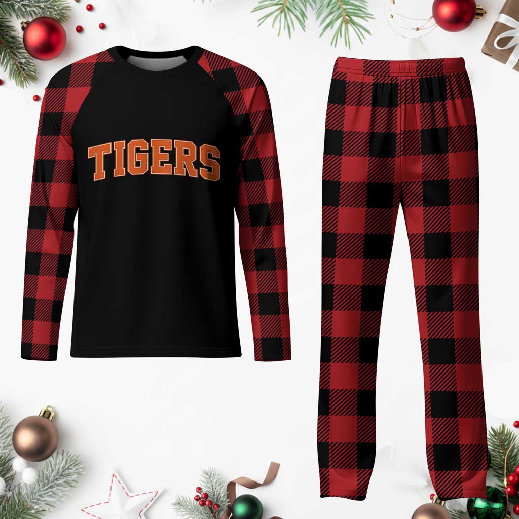 Vintage Tiger Plaid Pajama Set Varsity Name Vintage Sports Jersey Style TS10 Buffalo Plaid Print Your Wear