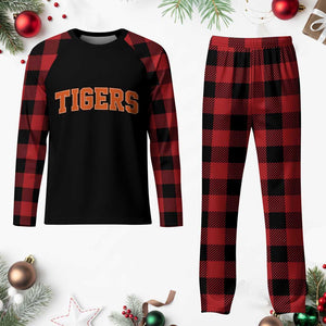 Vintage Tiger Plaid Pajama Set Varsity Name Vintage Sports Jersey Style TS10 Buffalo Plaid Print Your Wear