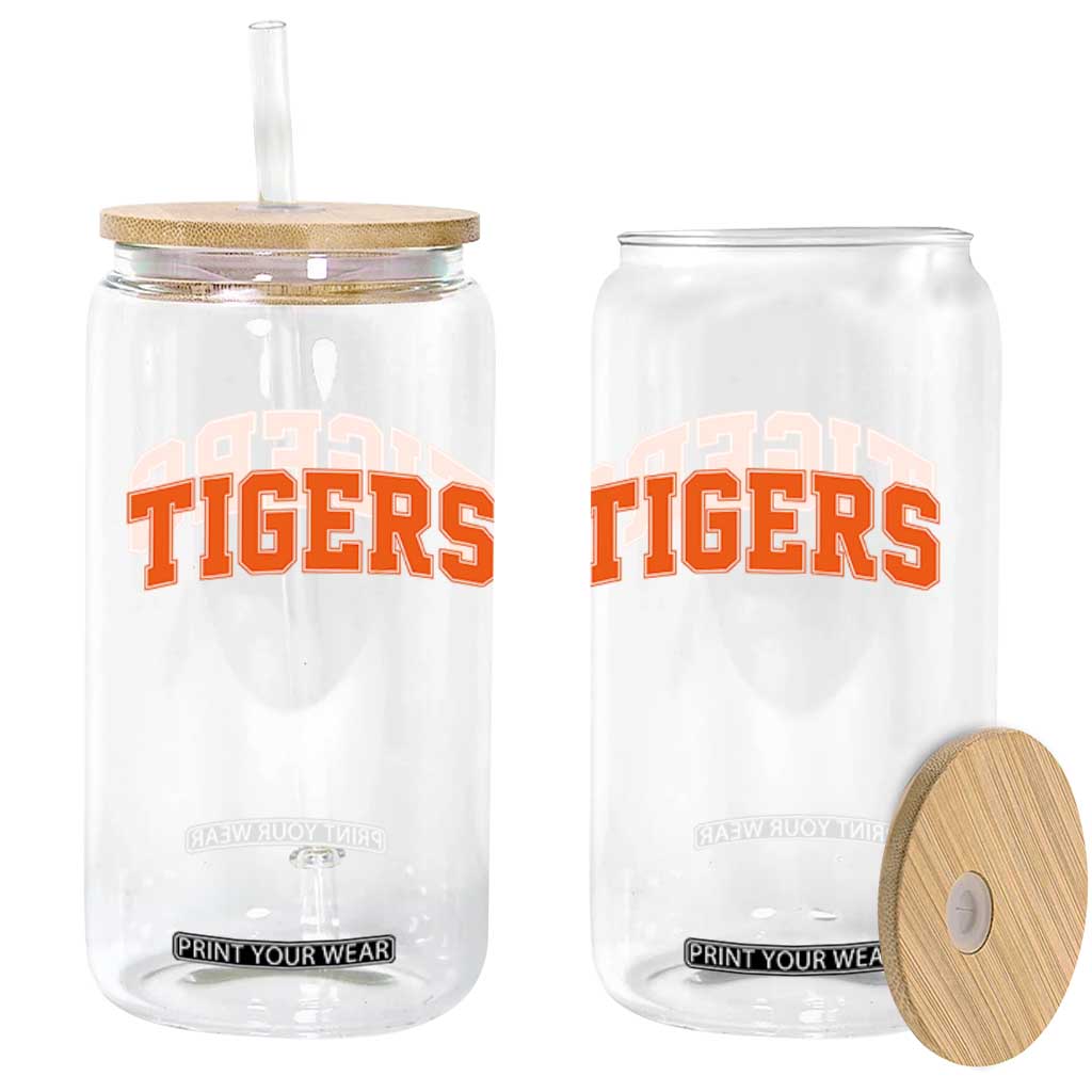 Vintage Tiger Glass Can Varsity Name Vintage Sports Jersey Style TS10 Print Your Wear