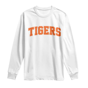 Vintage Tiger Long Sleeve Shirt Varsity Name Vintage Sports Jersey Style TS10 White Print Your Wear