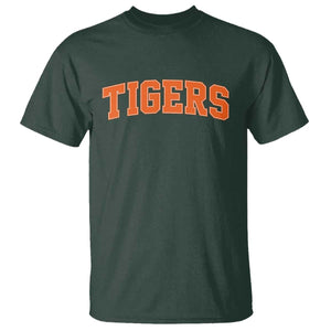 Vintage Tiger T Shirt Varsity Name Vintage Sports Jersey Style TS10 Dark Forest Green Print Your Wear