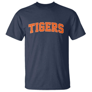 Vintage Tiger T Shirt Varsity Name Vintage Sports Jersey Style TS10 Navy Print Your Wear