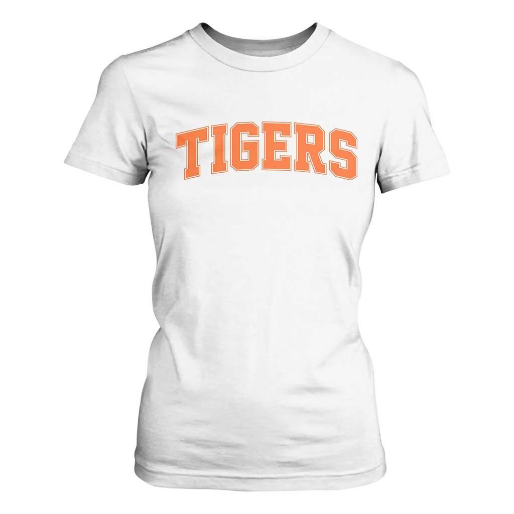 Vintage Tiger T Shirt For Women Varsity Name Vintage Sports Jersey Style TS10 White Print Your Wear