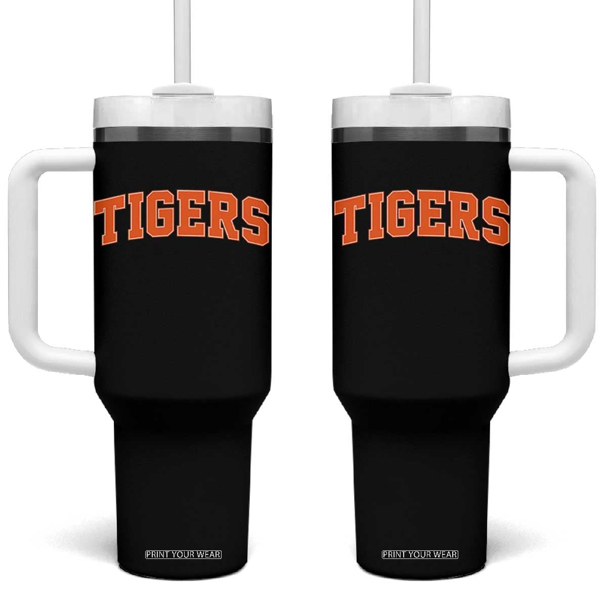 Vintage Tiger Tumbler With Handle Varsity Name Vintage Sports Jersey Style TS10 One Size: 40 oz Black Print Your Wear