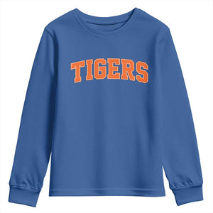 Vintage Tiger Youth Sweatshirt Varsity Name Vintage Sports Jersey Style TS10 Royal Blue Print Your Wear