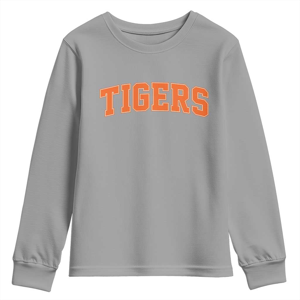 Vintage Tiger Youth Sweatshirt Varsity Name Vintage Sports Jersey Style TS10 Sport Gray Print Your Wear