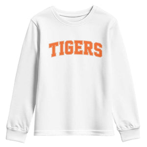 Vintage Tiger Youth Sweatshirt Varsity Name Vintage Sports Jersey Style TS10 White Print Your Wear