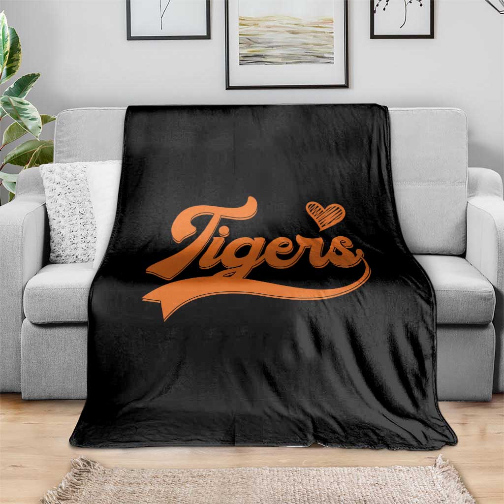 Vintage Tiger Throw Blanket Varsity Name Script Vintage Sports Jersey Style TS10 Print Your Wear