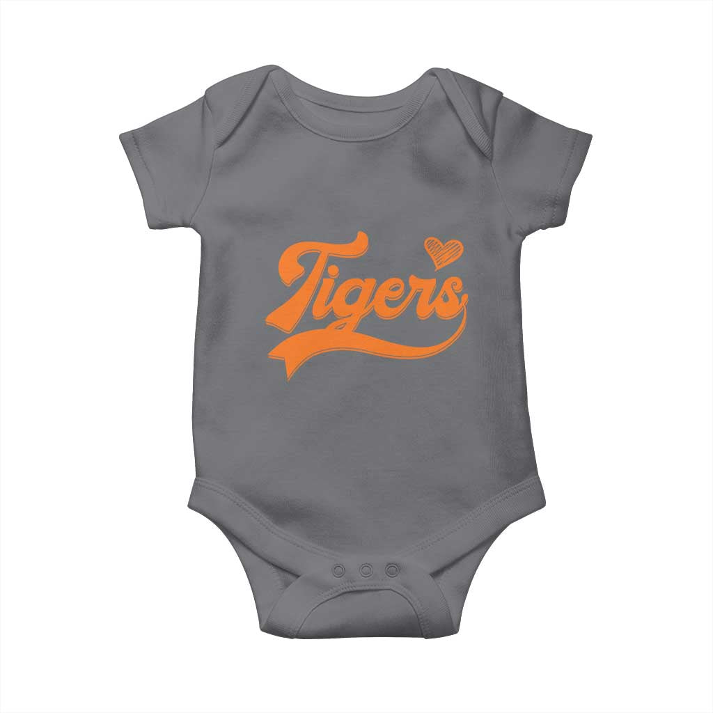 Vintage Tiger Baby Onesie Varsity Name Script Vintage Sports Jersey Style TS10 Charcoal Print Your Wear