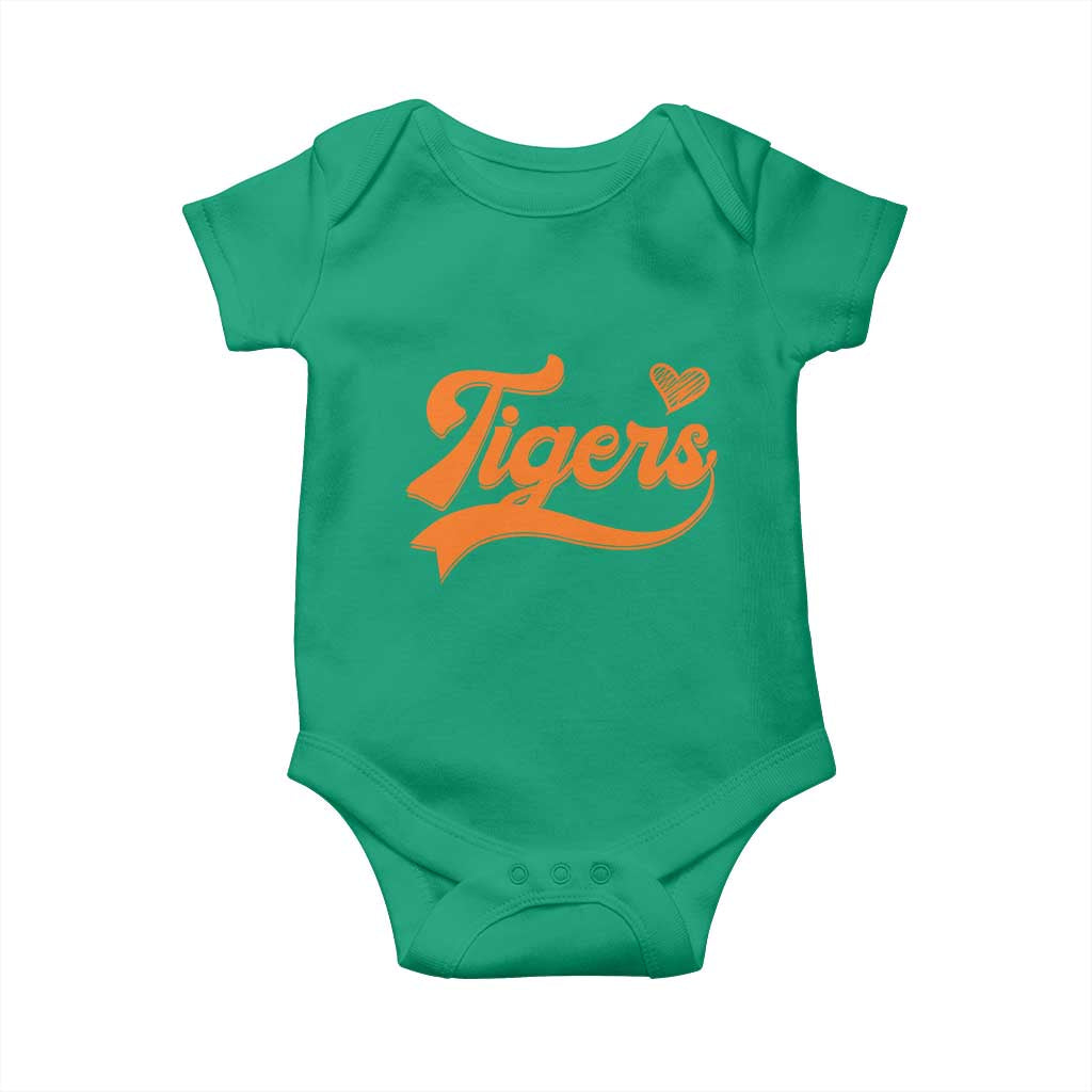 Vintage Tiger Baby Onesie Varsity Name Script Vintage Sports Jersey Style TS10 Irish Green Print Your Wear