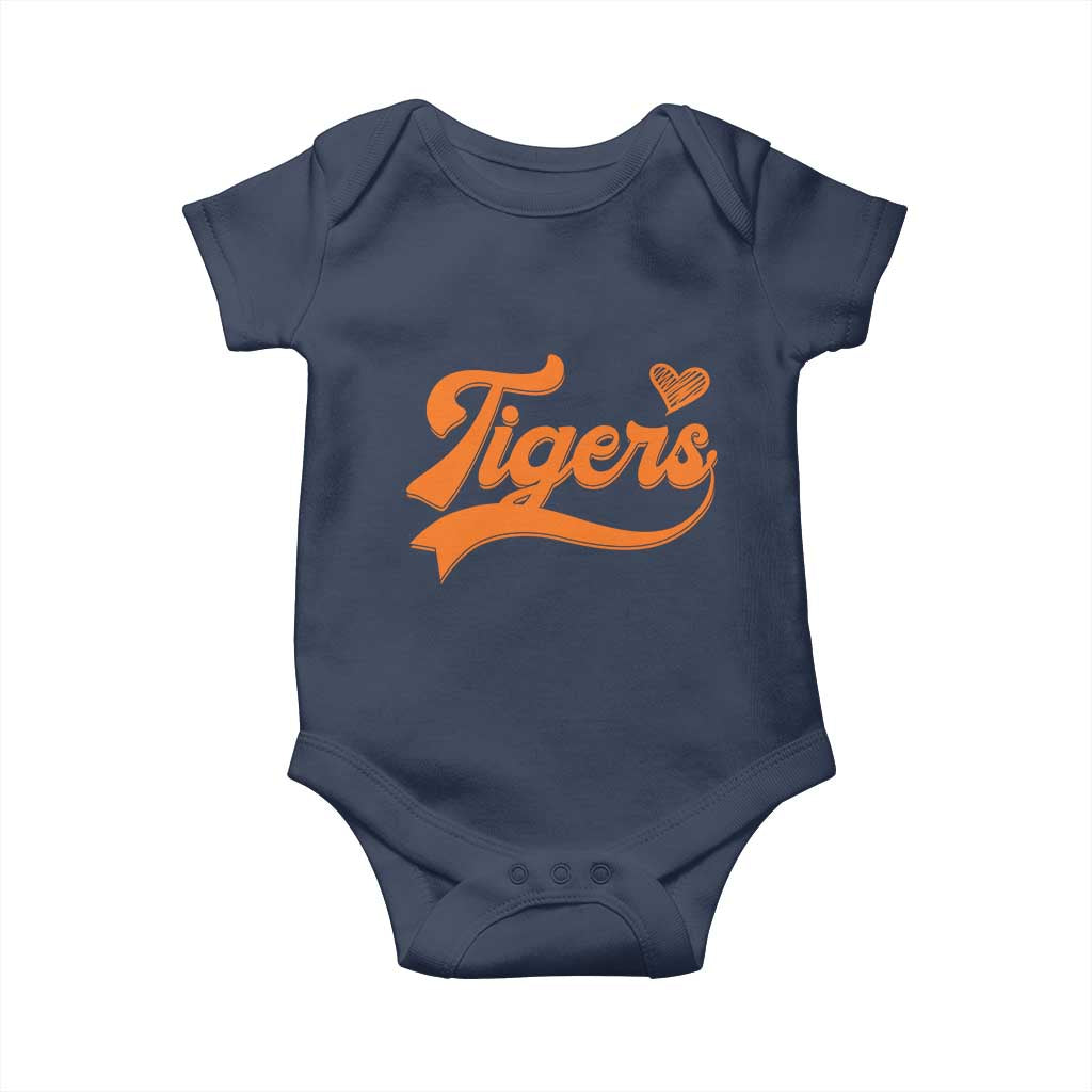 Vintage Tiger Baby Onesie Varsity Name Script Vintage Sports Jersey Style TS10 Navy Print Your Wear