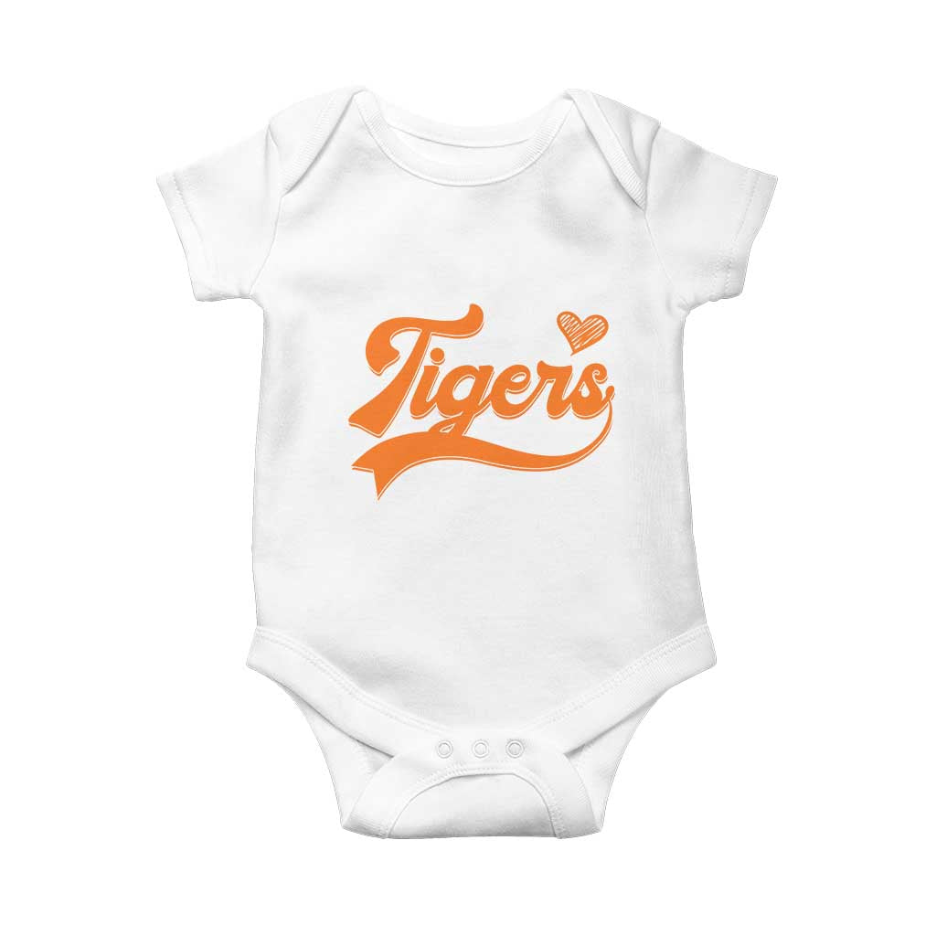 Vintage Tiger Baby Onesie Varsity Name Script Vintage Sports Jersey Style TS10 White Print Your Wear
