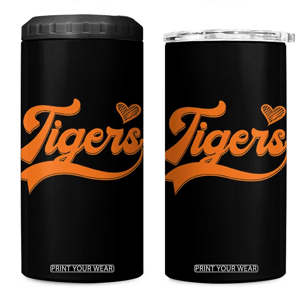 Vintage Tiger 4 in 1 Can Cooler Tumbler Varsity Name Script Vintage Sports Jersey Style TS10 One Size: 16 oz Black Print Your Wear