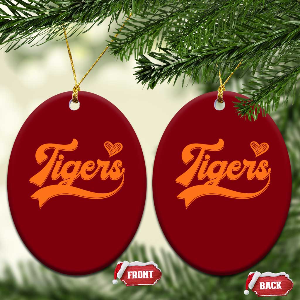 Vintage Tiger Ceramic Ornament Varsity Name Script Vintage Sports Jersey Style TS10 Print Your Wear