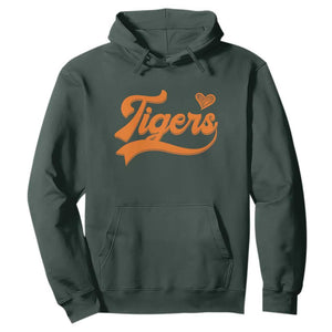 Vintage Tiger Hoodie Varsity Name Script Vintage Sports Jersey Style TS10 Dark Forest Green Print Your Wear
